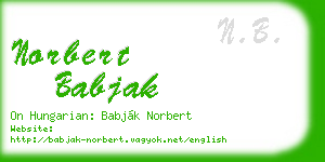 norbert babjak business card
